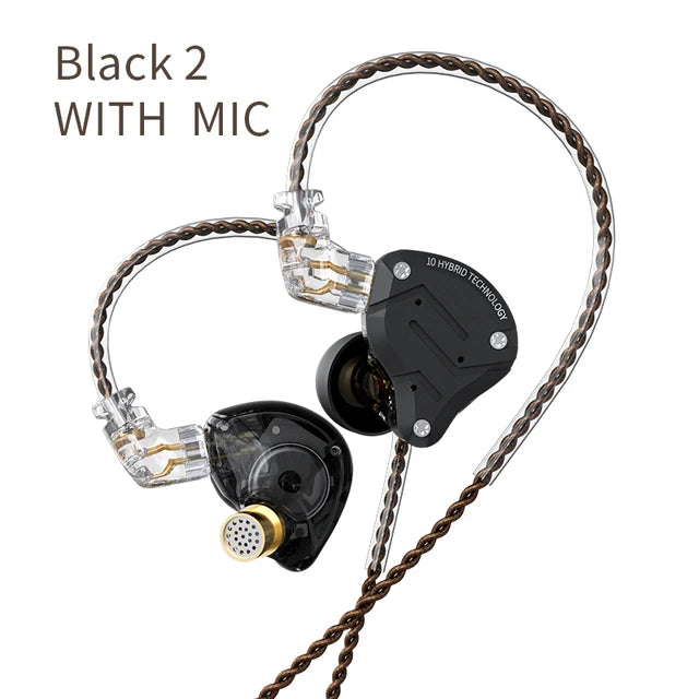 KZ ZS10 PRO 4BA + 1DD auriculares metálicos HIFI, auriculares internos híbridos, Auriculares deportivos con cancelación de ruido, KZ ZSN PRO ZST AS16 AS12 AS10 C16