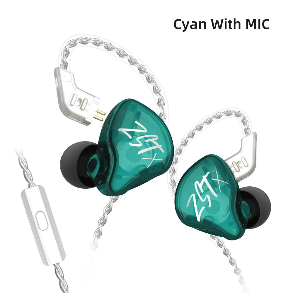 KZ-auriculares intrauditivos híbridos ZST X 1BA 1DD, dispositivo de audio HIFI con cancelación de ruido, deportivos, KZ ZSTX ZSNPRO ZSX EDX PRO VX C12