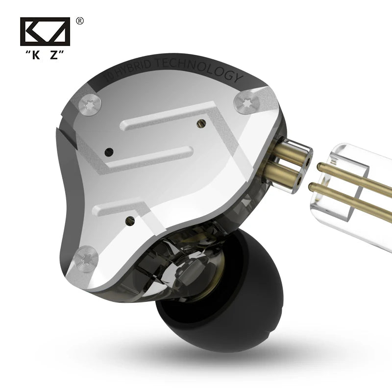 KZ ZS10 PRO 4BA + 1DD auriculares metálicos HIFI, auriculares internos híbridos, Auriculares deportivos con cancelación de ruido, KZ ZSN PRO ZST AS16 AS12 AS10 C16