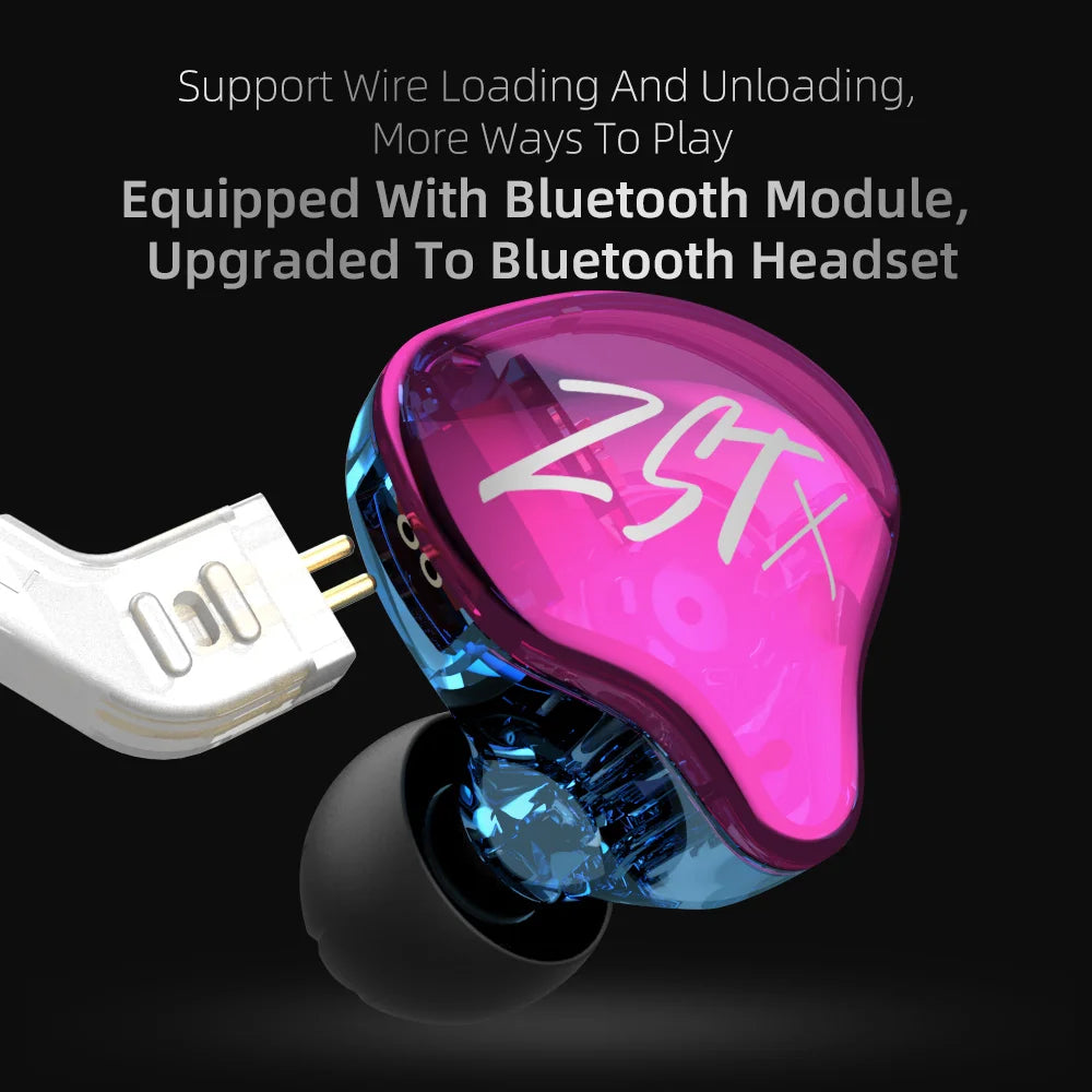 KZ-auriculares intrauditivos híbridos ZST X 1BA 1DD, dispositivo de audio HIFI con cancelación de ruido, deportivos, KZ ZSTX ZSNPRO ZSX EDX PRO VX C12