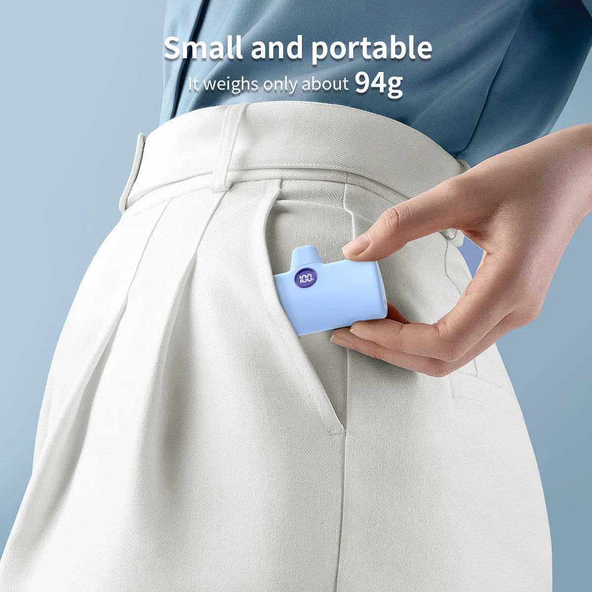 Banco de Energía de Carga Rápida, Cargador Portátil, Batería Externa para iPhone y Android, Pantalla LED Digital, Mini Powerbank de 5000mAh