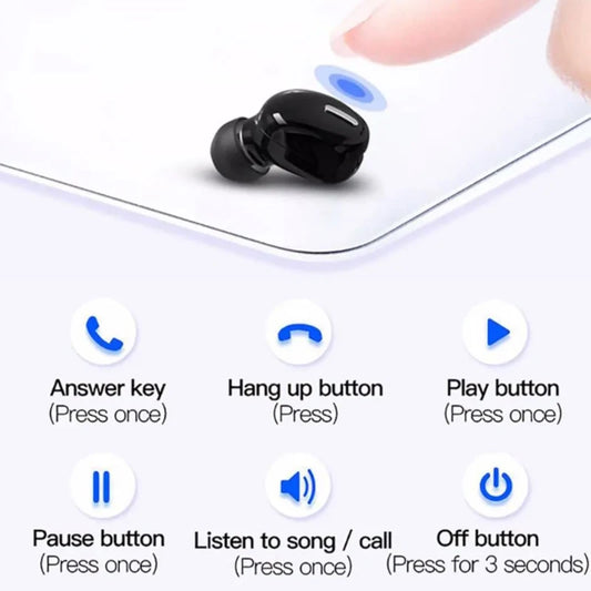 Auriculares inalámbricos compatibles con Bluetooth 5,0, auriculares internos deportivos con manos libres para todos los teléfonos, 1 unidad