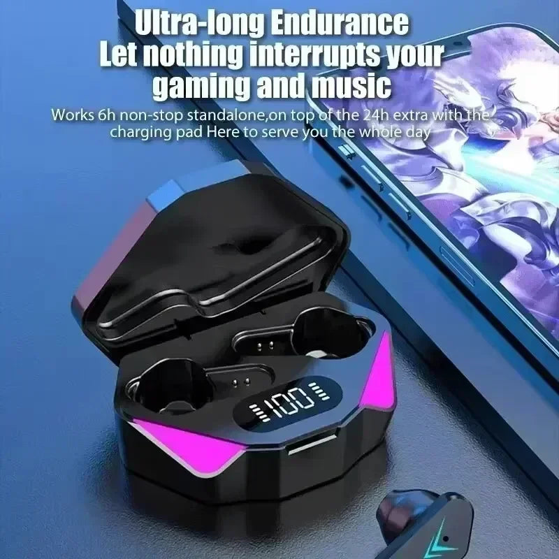 Auriculares TWS para videojuegos, inalámbricos por Bluetooth, con micrófono, sonido de graves, posicionamiento de audio, música estéreo 9D, auriculares HiFi para jugadores