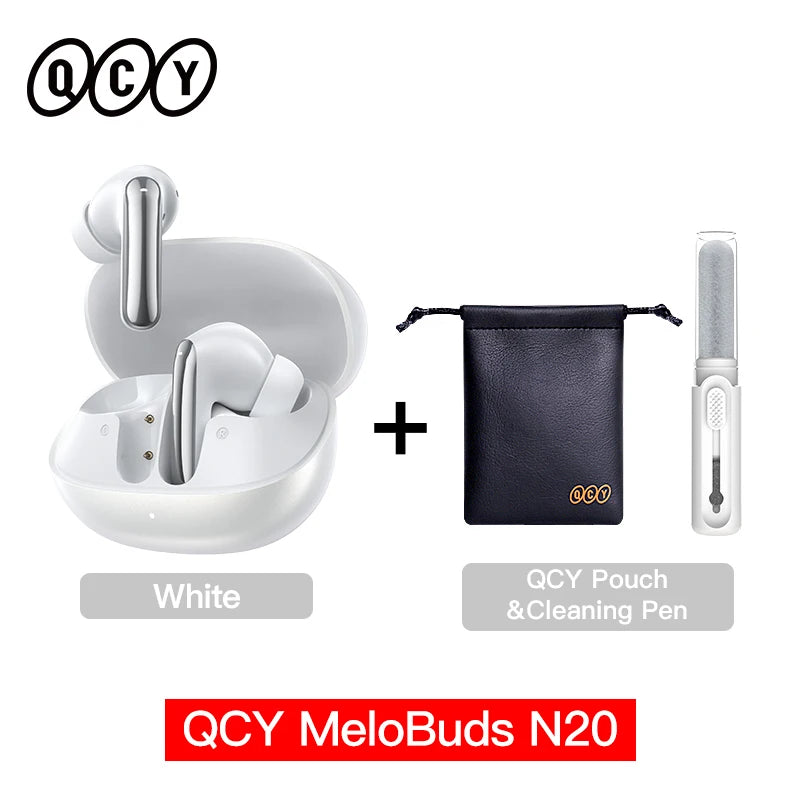 Auriculares Inalámbricos Bluetooth 6.0 QCY Melobuds N20 BH25HT20A - Cancelación de Ruido Adaptativa de -50dB, Controladores de 13mm, 6 Micrófonos, Llamadas HD, 40 Horas de Duración
