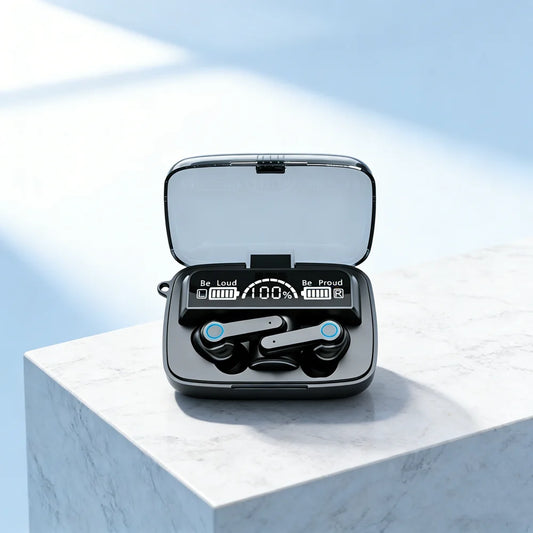 Auriculares TWS con Control Táctil Inteligente, Inalámbricos, Compatibles con Bluetooth, Resistentes al Agua, Pantalla LED y Micrófono