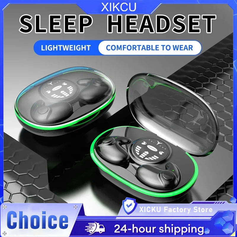 Auriculares Inalámbricos TWS Bluetooth 5.3, Auriculares Invisibles para Dormir, Auriculares Ocultos, Resistentes al Agua IPX5, Reducción de Ruido, Auriculares Deportivos