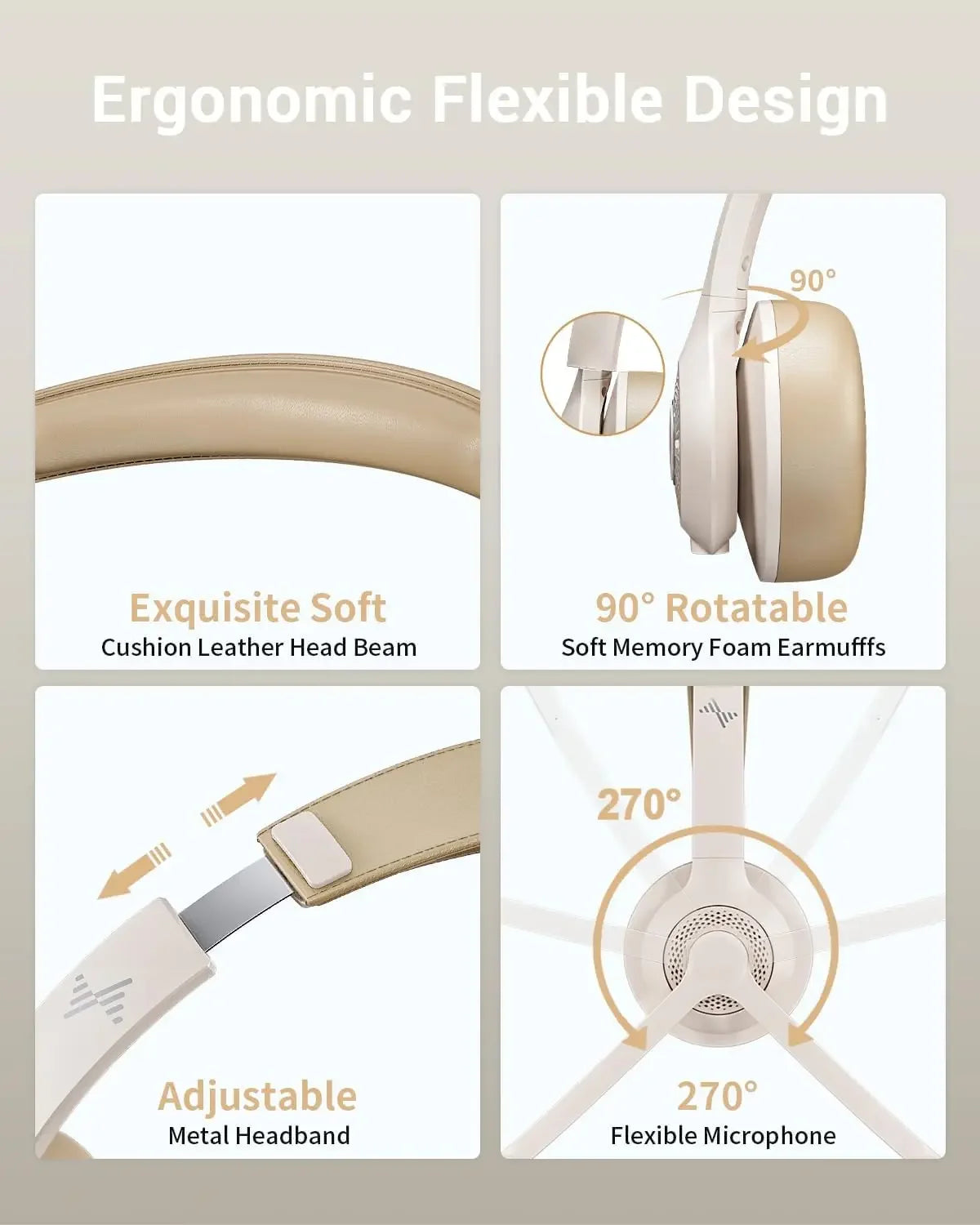 JIAMQISHI Auriculares inalámbricos con micrófono con cancelación de ruido AI Auriculares Bluetooth V5.2 con dongle USB para centro de llamadas Oficina EH02