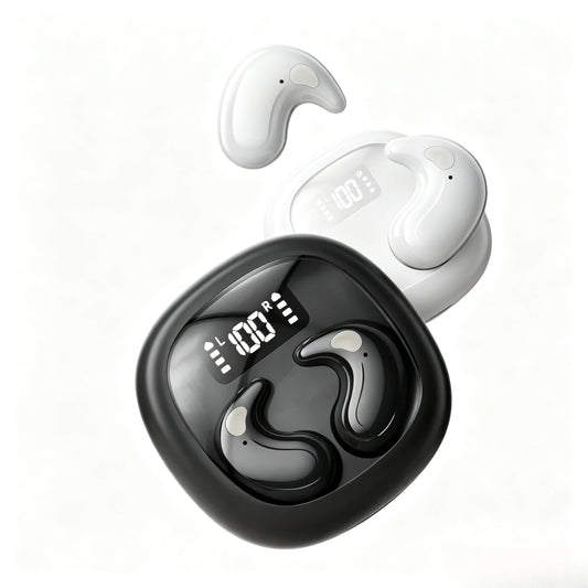 Mini Auriculares Inalámbricos Bluetooth Intrauditivos Ideales para Dormir con Pantalla LED Digital de Energía y Micrófono Integrado