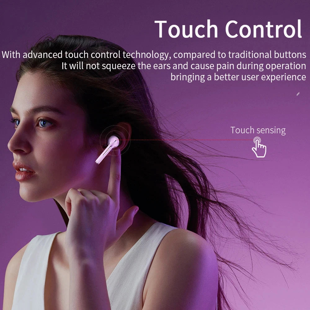 Auriculares inalámbricos J18 TWS, auriculares Bluetooth 5,3 de larga duración de reproducción, llamadas de voz con cancelación de ruido, para juegos, negocios y deportes