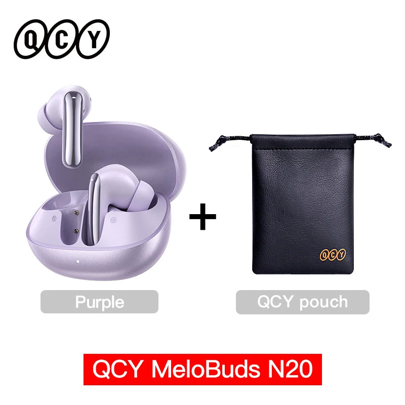 Auriculares Inalámbricos Bluetooth 6.0 QCY Melobuds N20 BH25HT20A - Cancelación de Ruido Adaptativa de -50dB, Controladores de 13mm, 6 Micrófonos, Llamadas HD, 40 Horas de Duración