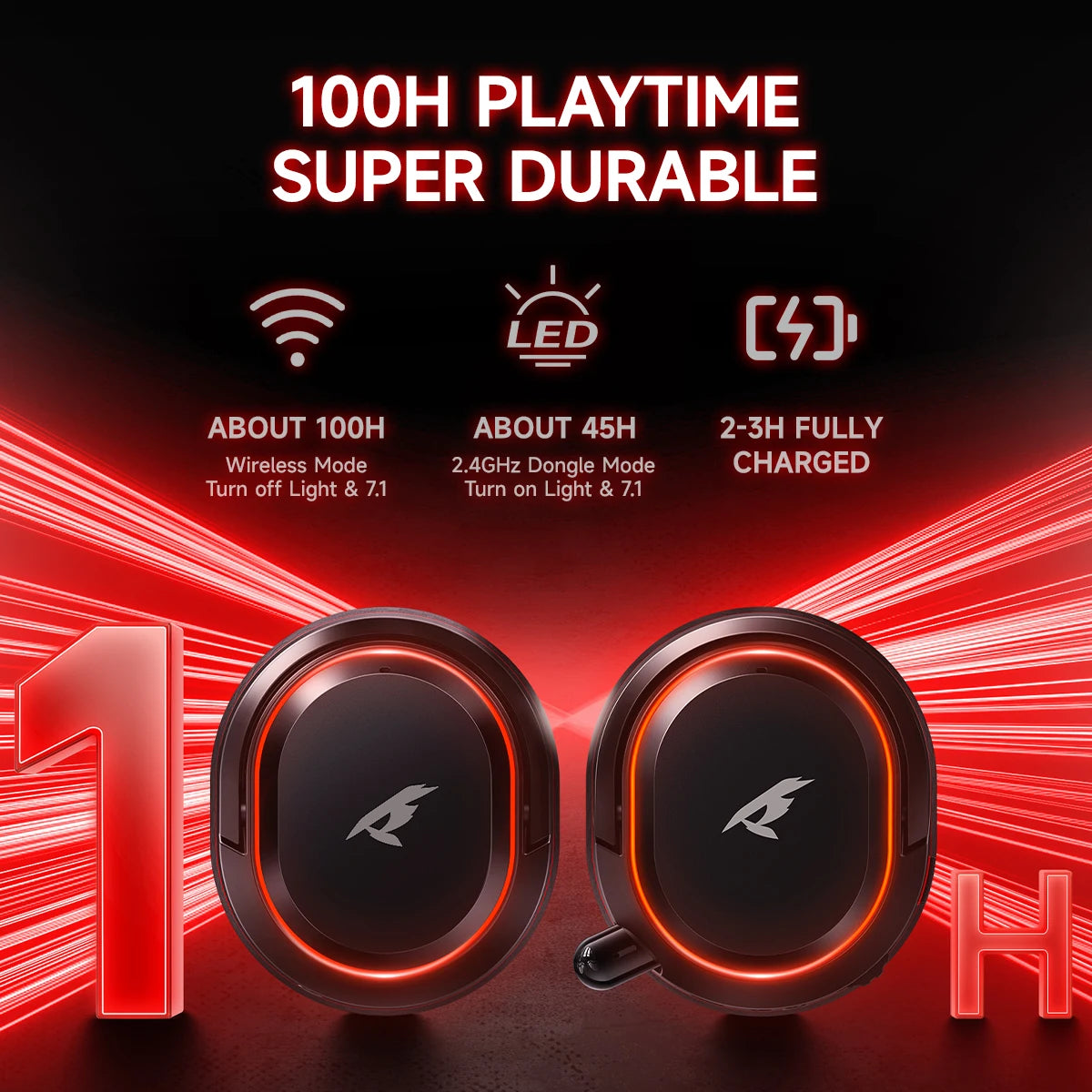 Auriculares Inalámbricos para Juegos Picun G2, Bluetooth 2.4G, Sonido Envolvente 7.1, Baja Latencia de 5ms, Micrófono ENC para PC, PS4, PS5, Teléfono, Switch
