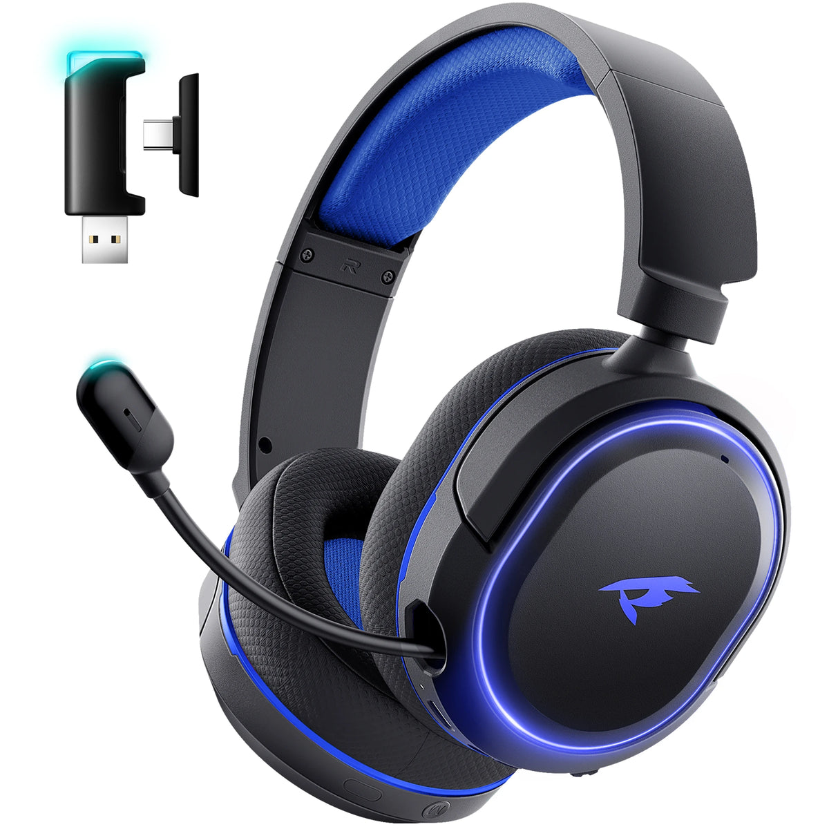 Auriculares Inalámbricos para Juegos Picun G2, Bluetooth 2.4G, Sonido Envolvente 7.1, Baja Latencia de 5ms, Micrófono ENC para PC, PS4, PS5, Teléfono, Switch
