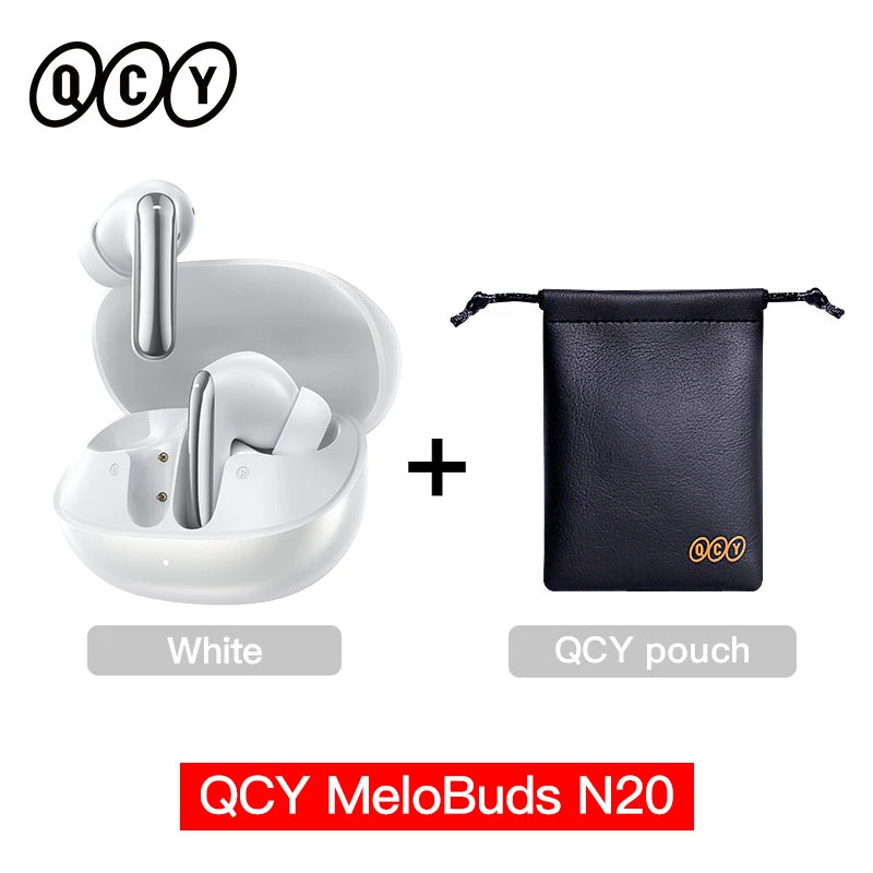 Auriculares Inalámbricos Bluetooth 6.0 QCY Melobuds N20 BH25HT20A - Cancelación de Ruido Adaptativa de -50dB, Controladores de 13mm, 6 Micrófonos, Llamadas HD, 40 Horas de Duración