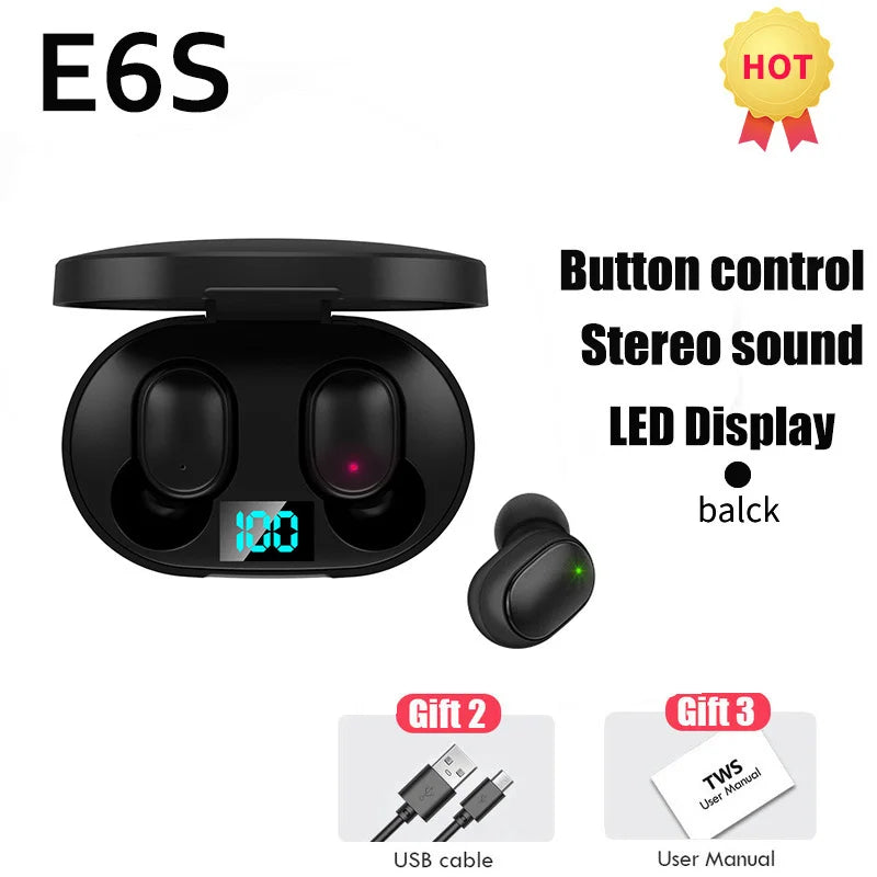 Auriculares inalámbricos con Bluetooth, auriculares estéreo HIFI para música, auriculares deportivos con reducción de ruido y micrófono para iPhone, Huawei, Realme