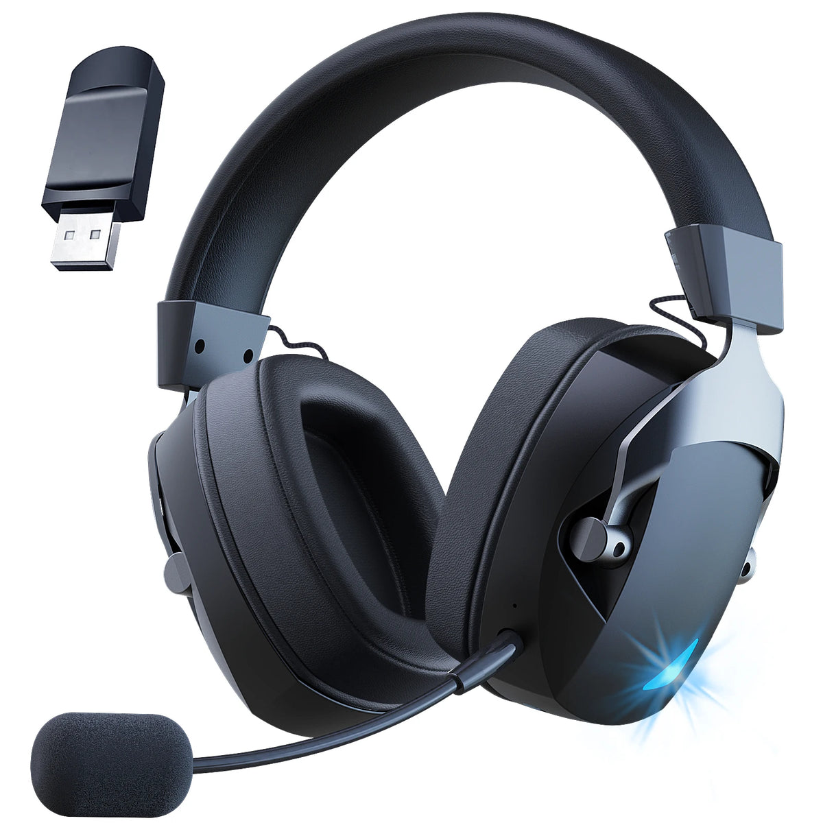 Auriculares Inalámbricos para Juegos Acinaci de 2.4GHz para PS5, PS4, PC, Nintendo Switch, Auriculares y Micrófono Bluetooth para Juegos