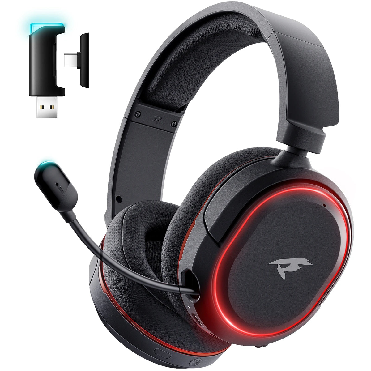 Auriculares Inalámbricos para Juegos Picun G2, Bluetooth 2.4G, Sonido Envolvente 7.1, Baja Latencia de 5ms, Micrófono ENC para PC, PS4, PS5, Teléfono, Switch
