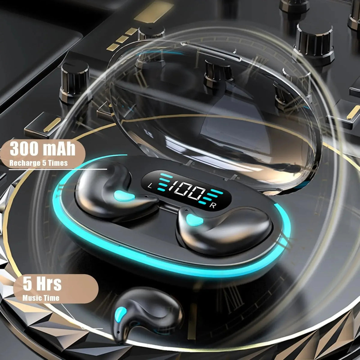 Audífonos Intrauditivos Ultra Mini para Dormir Cómodamente, Audífonos Inalámbricos Bluetooth, Auriculares Portátiles para Dormir de Lado, para Canales Auditivos Pequeños