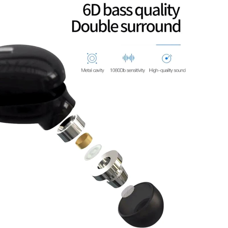 Auriculares inalámbricos compatibles con Bluetooth 5,0, auriculares internos deportivos con manos libres para todos los teléfonos, 1 unidad