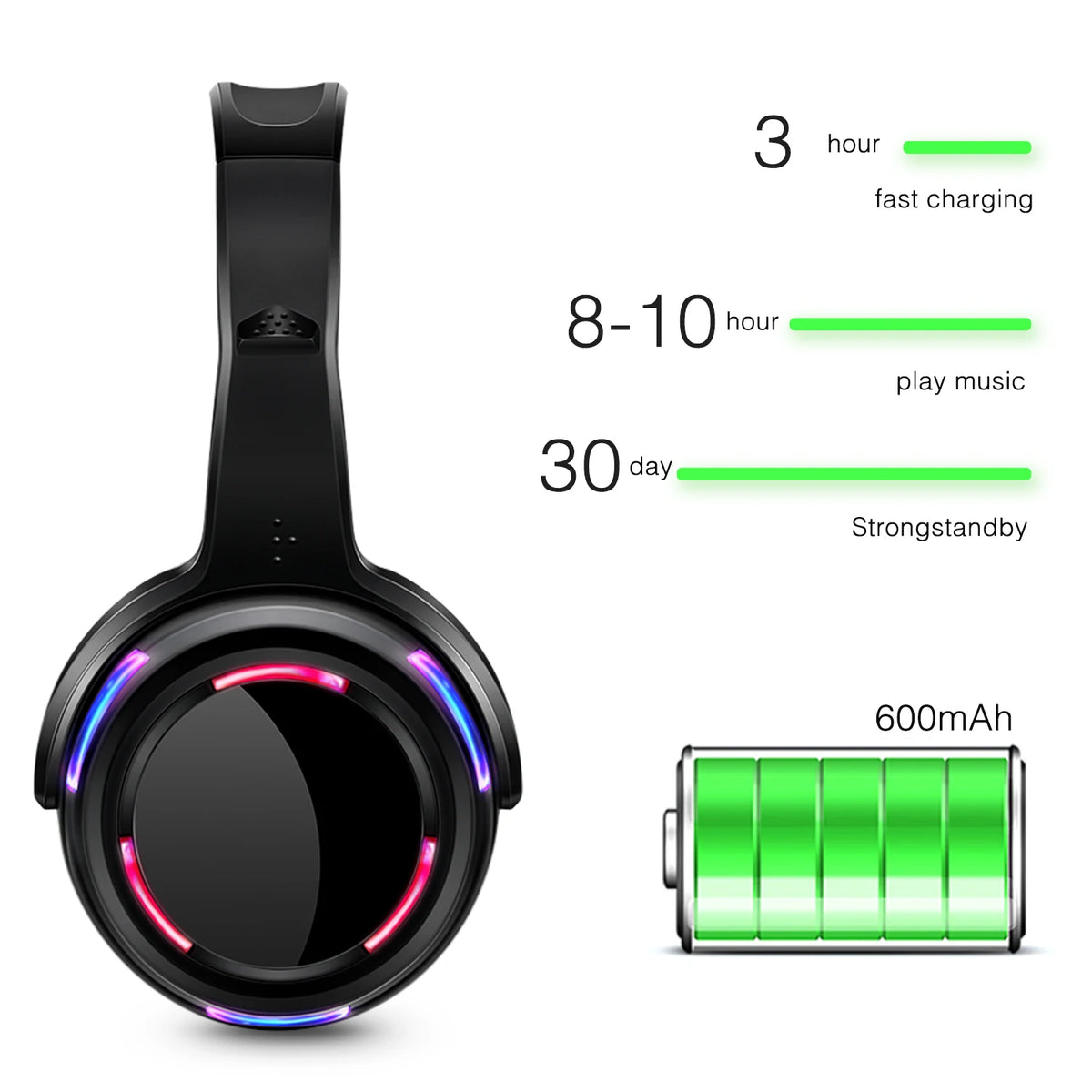 Auriculares de discoteca silenciosos UHF RF Auriculares inalámbricos para DJ 5 piezas y 1 transmisor de distancia de 500 m