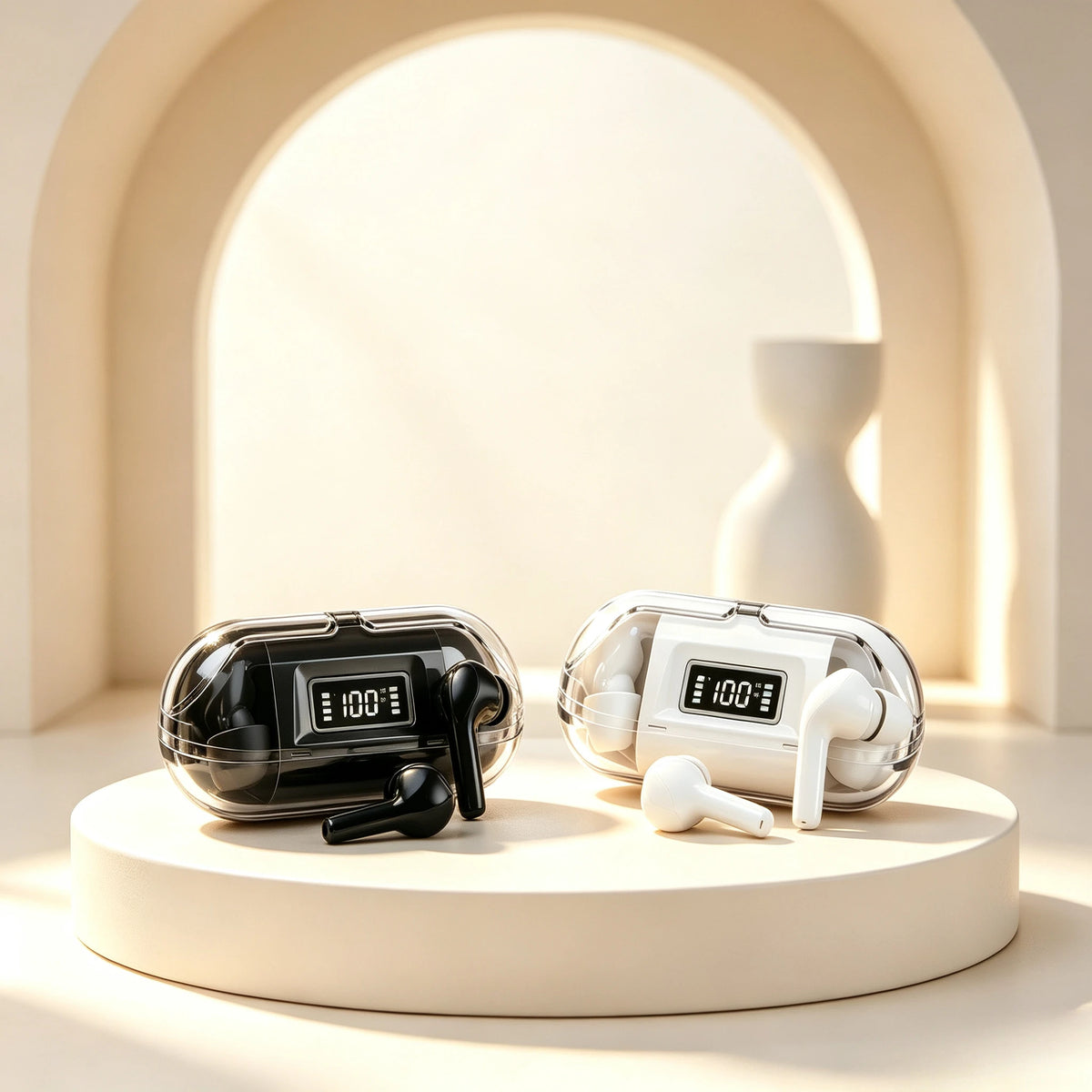 Auriculares Inalámbricos TWS Baratos, Audífonos Inalámbricos con Control Táctil, Auriculares Bluetooth con Control de Volumen sin Necesidad de Teléfono