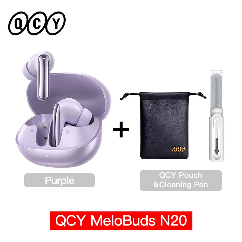 Auriculares Inalámbricos Bluetooth 6.0 QCY Melobuds N20 BH25HT20A - Cancelación de Ruido Adaptativa de -50dB, Controladores de 13mm, 6 Micrófonos, Llamadas HD, 40 Horas de Duración
