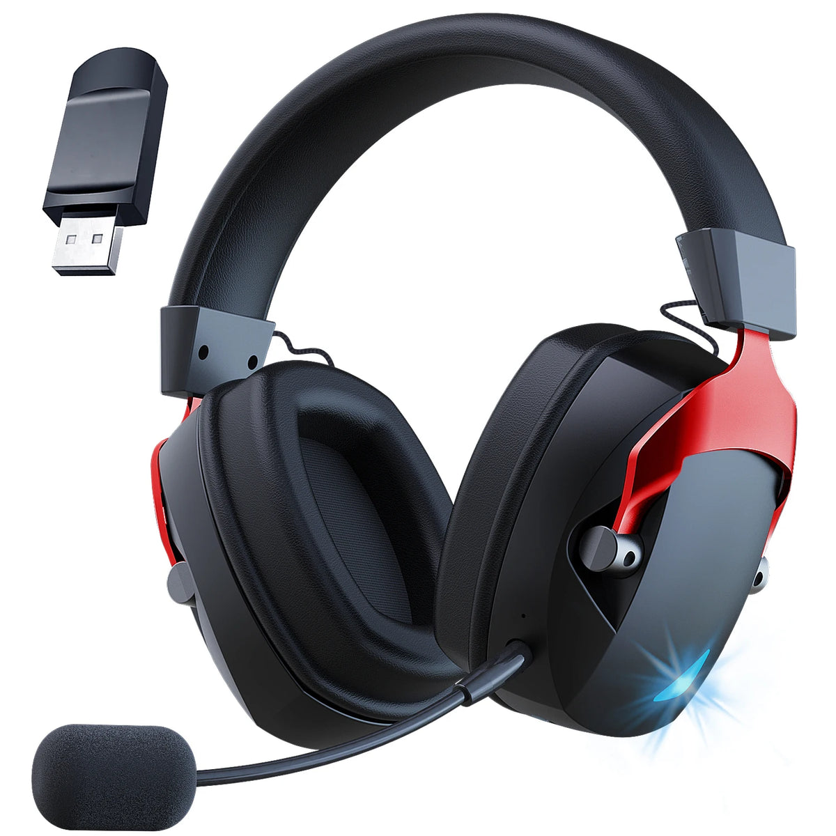 Auriculares Inalámbricos para Juegos Acinaci de 2.4GHz para PS5, PS4, PC, Nintendo Switch, Auriculares y Micrófono Bluetooth para Juegos