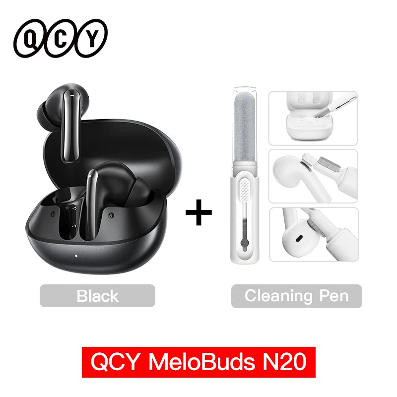 Auriculares Inalámbricos Bluetooth 6.0 QCY Melobuds N20 BH25HT20A - Cancelación de Ruido Adaptativa de -50dB, Controladores de 13mm, 6 Micrófonos, Llamadas HD, 40 Horas de Duración