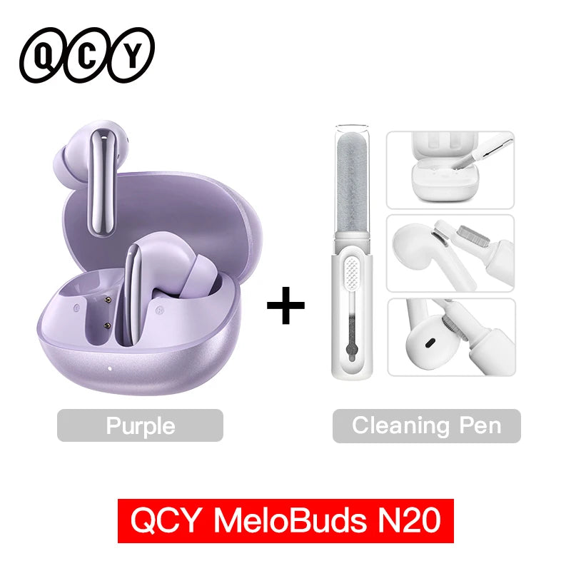 Auriculares Inalámbricos Bluetooth 6.0 QCY Melobuds N20 BH25HT20A - Cancelación de Ruido Adaptativa de -50dB, Controladores de 13mm, 6 Micrófonos, Llamadas HD, 40 Horas de Duración