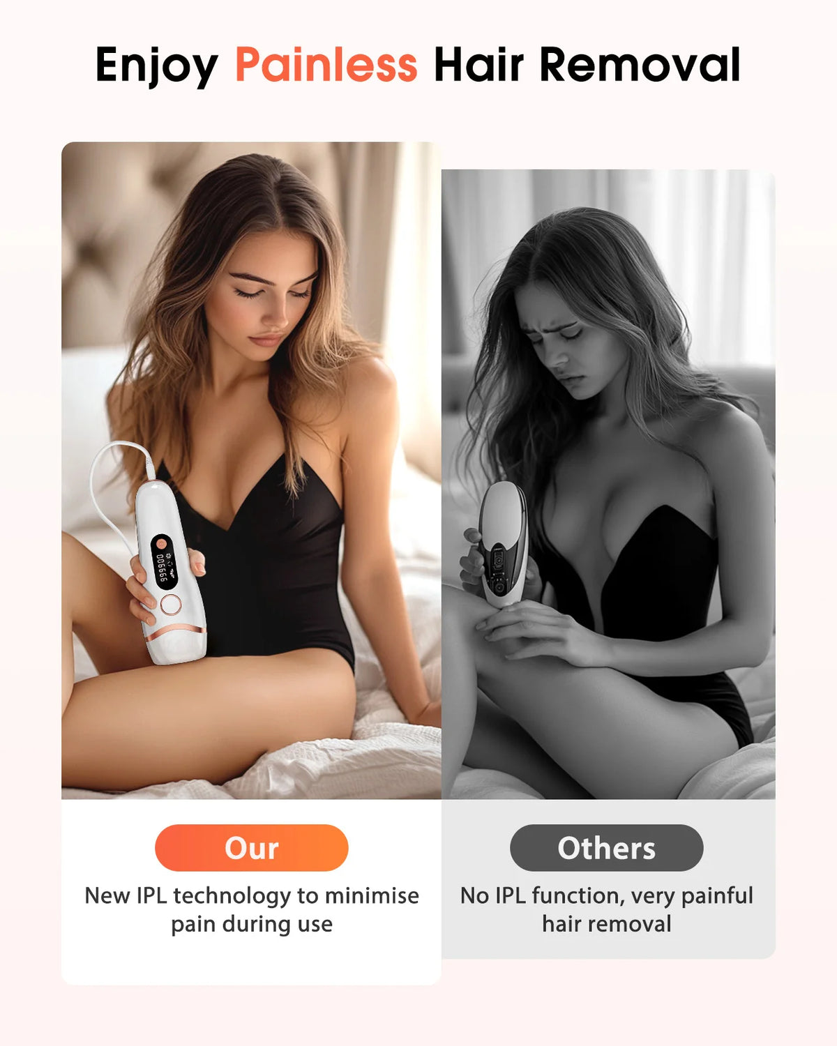 Dispositivos IPL Depilación Láser 17J 999900   Light Pulses HR/SC/RA 9 niveles Depilación indolora para todo el cuerpo Uso doméstico para hombres y mujeres