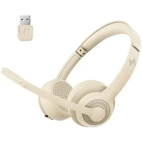 JIAMQISHI Auriculares inalámbricos con micrófono con cancelación de ruido AI Auriculares Bluetooth V5.2 con dongle USB para centro de llamadas Oficina EH02